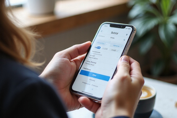 Person using mobile banking app on smartphone