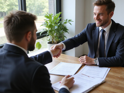 Handshake between banker and client representing loan agreement